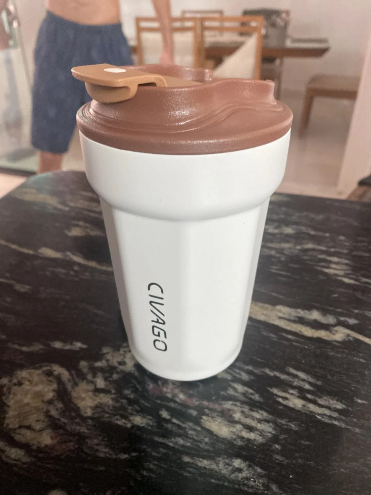 Copo Térmico Inox Com Tampa Para Café e Chá
