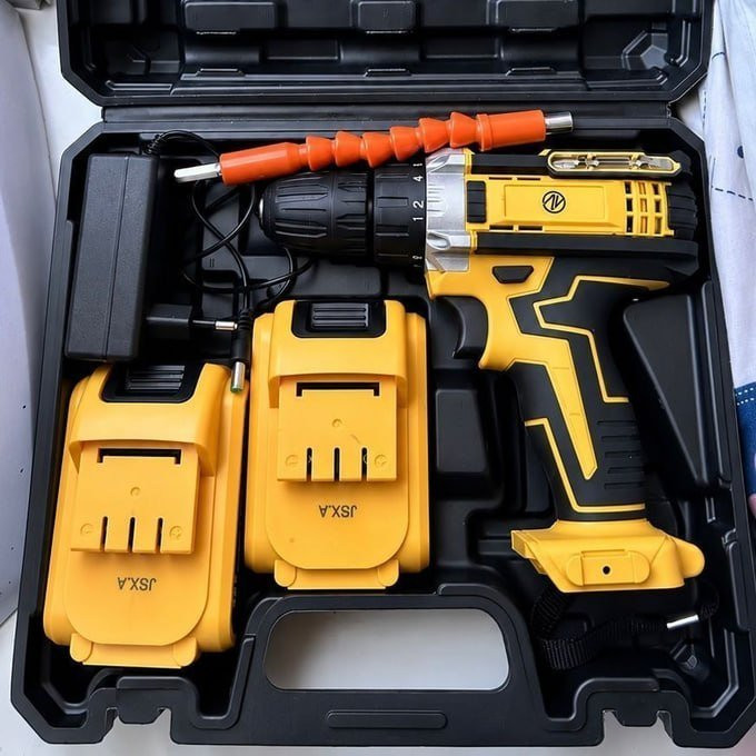 Parafusadeira Furadeira 48v Profissional 2 Baterias Sem Fio