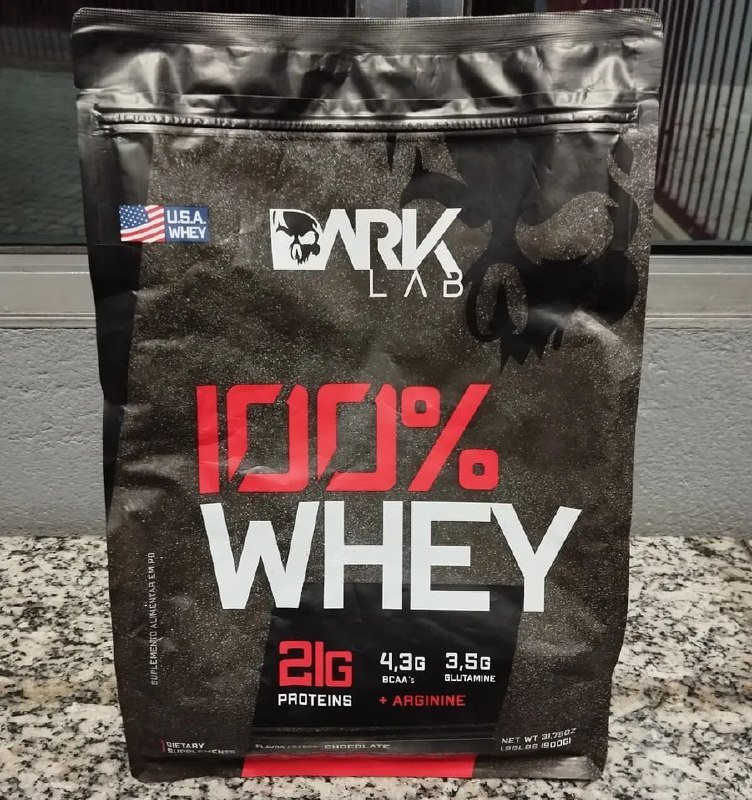 PRO SHAPE VIR Whey Protein Concentrado 100% 900g Refil Dark Lab Sabor Morango