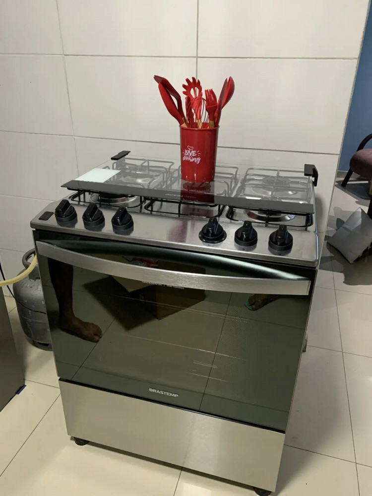 Fogao Brastemp BFS5NCR 5 Bocas Inox Gás