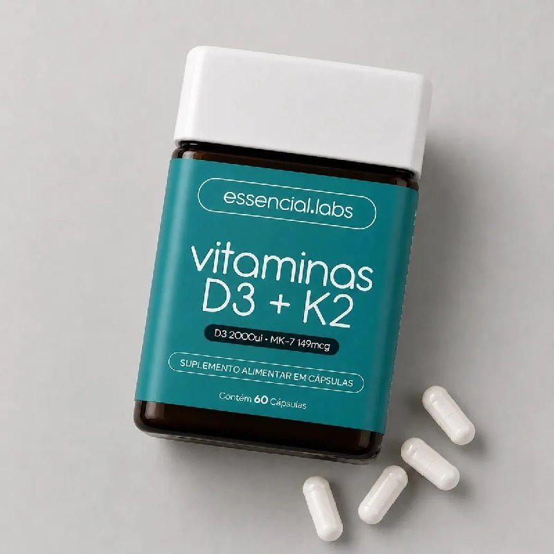 PRA VC QUE NÃO TOMA SOLVITAMINA D3 + K2 Menaquinona-7 60 Doses