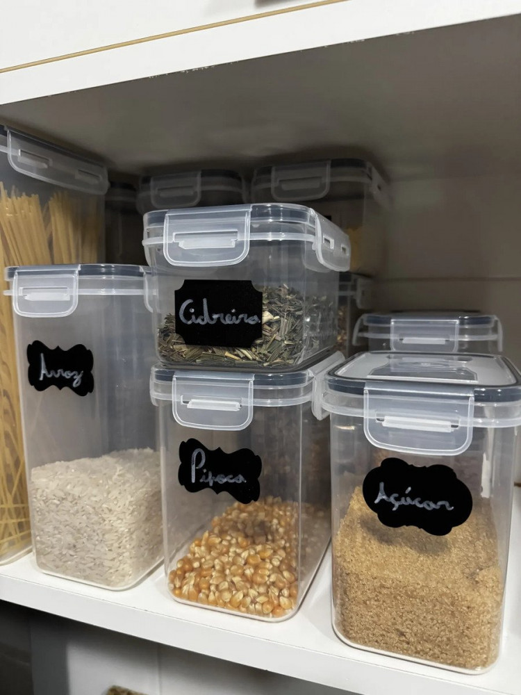 Kit 15 Potes Herméticos Rishon 22,4L Branco