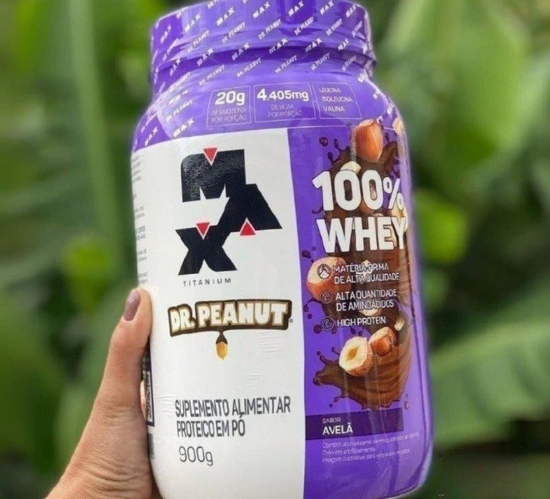 Whey Max Titanium x Dr. Peanut 900g Sabor Avelã