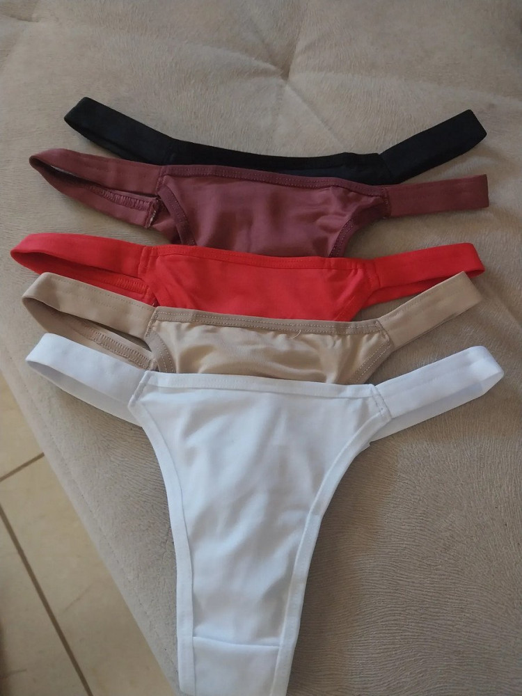 Kit 5 Calcinha Tanga Fio Duplo Multicor M