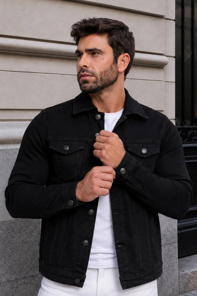 Jaqueta Jeans Masculina Slim Fit Colorida