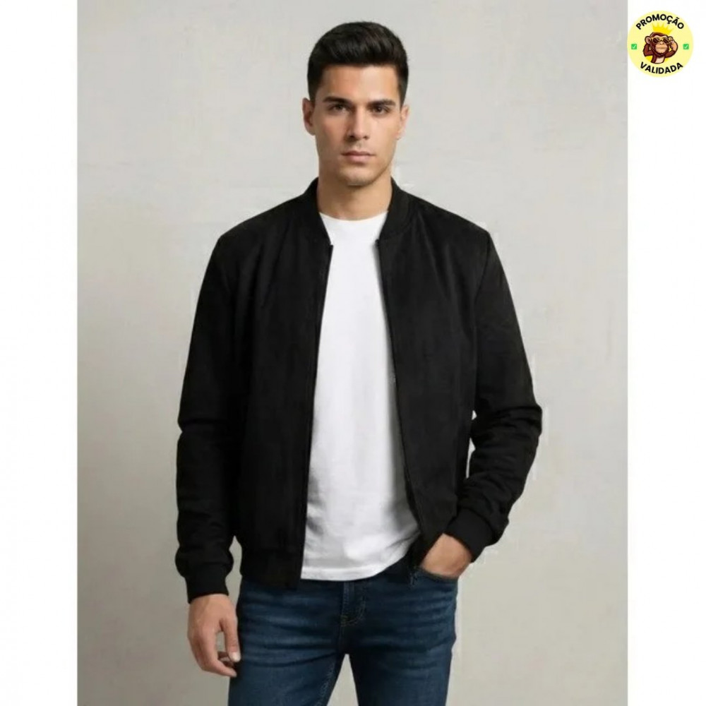 Jaqueta Masculina Suede Bomber Premium