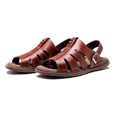 Sandalia Masculina couro Ortopedica