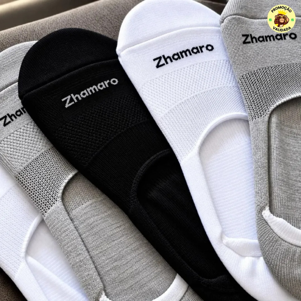 Kit com 10 Pares Meias Zhamaro Sapatilha Invisivel