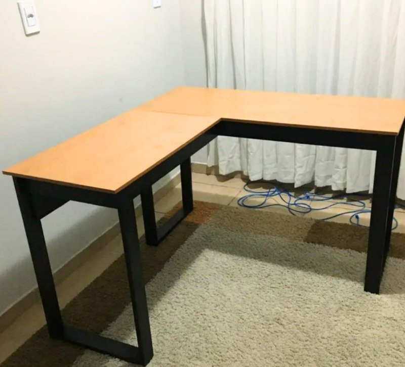 Escrivaninha Industrial Berlim Em L, MDF