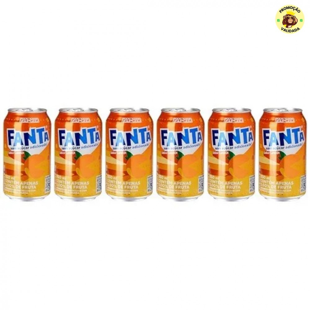 Pack de Fanta Laranja Zero lata 350ml 6 unidades