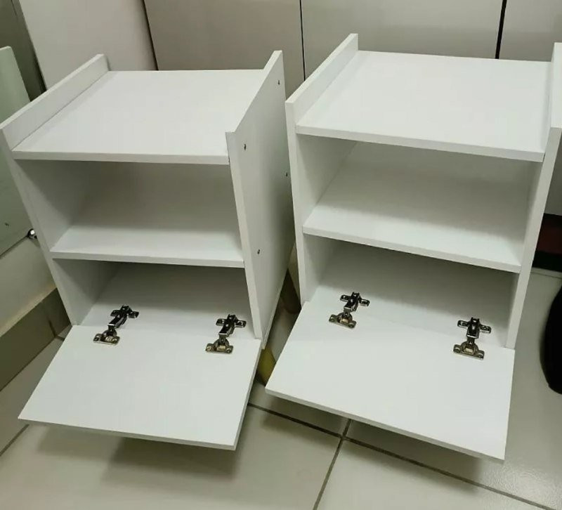 Kit 2 Mesa de Cabeceira Com Porta Nicho