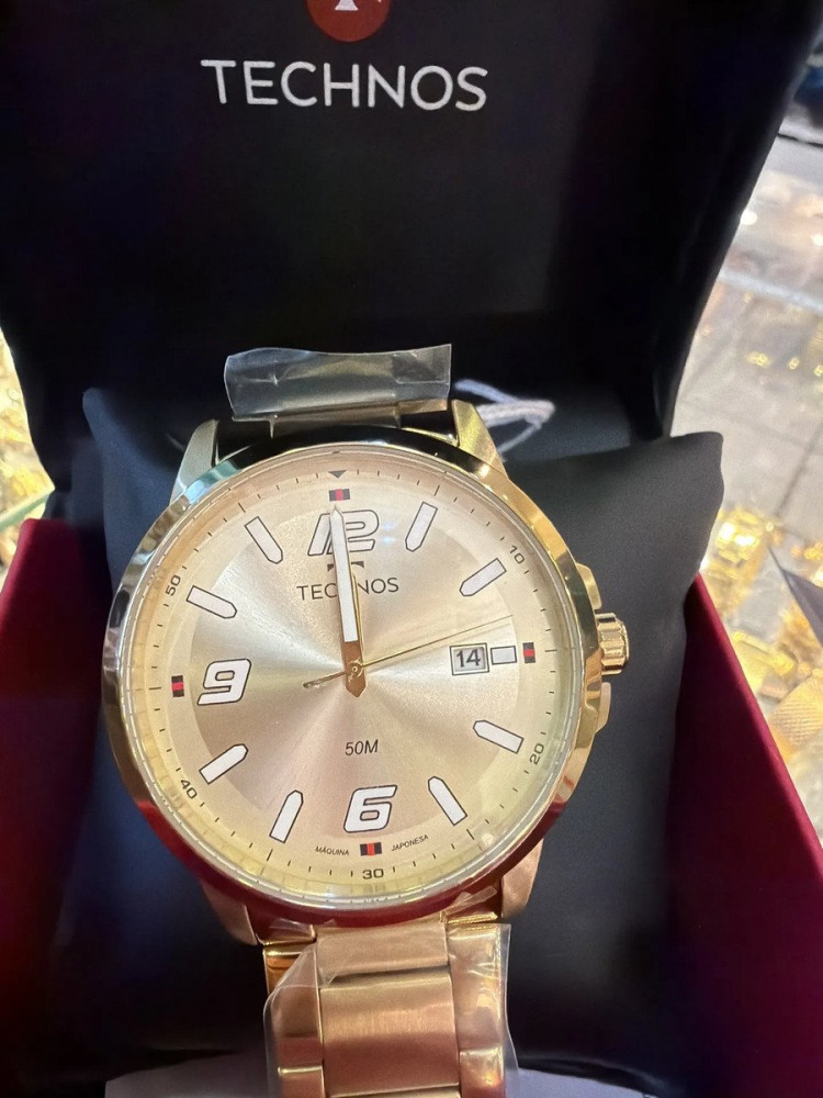 Relógio Technos Masculino Racer Dourado