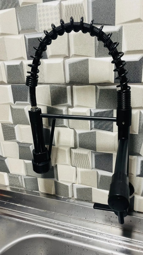 Torneira Gourmet Cozinha Mola Flexível 360° Preto