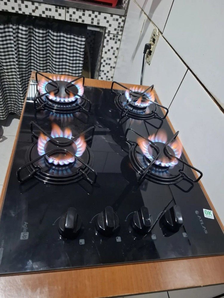 Cooktop 4 Bocas Atlas Agile Up Vidro Bivolt
