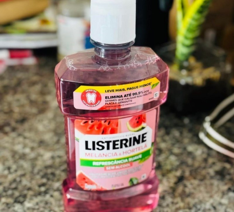 🌬️ Enxaguante Bucal Listerine Sem Álcool, Melancia e Hortelã, 500ml