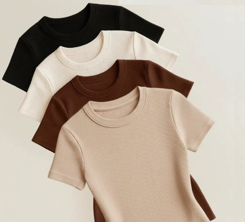 Kit com 4 Blusas Ribana Canelado