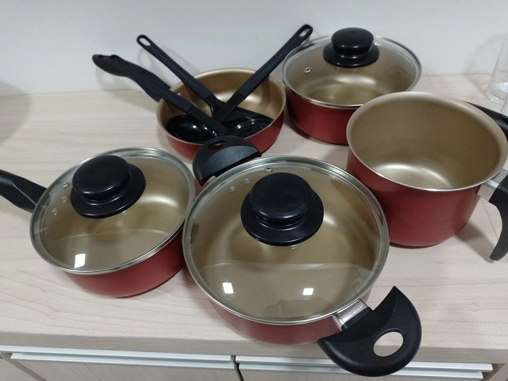 Jogo de Panelas Teflon 8 Peças Cereja
