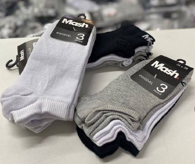 Kit com 10 Pares Meias Mash Invisível - Opções de Cores