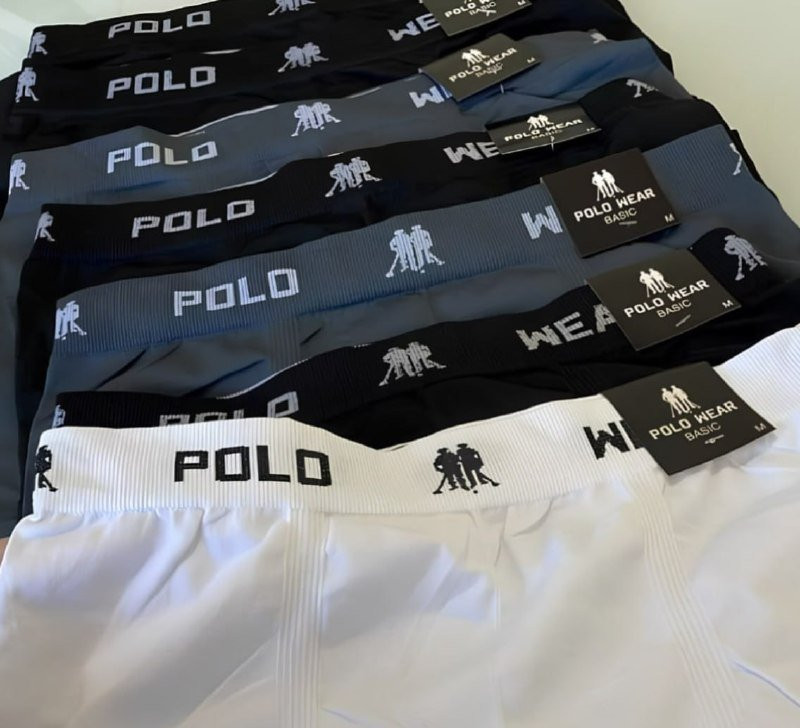 Kit 6 Cuecas Boxer Algodão Polo Wear
