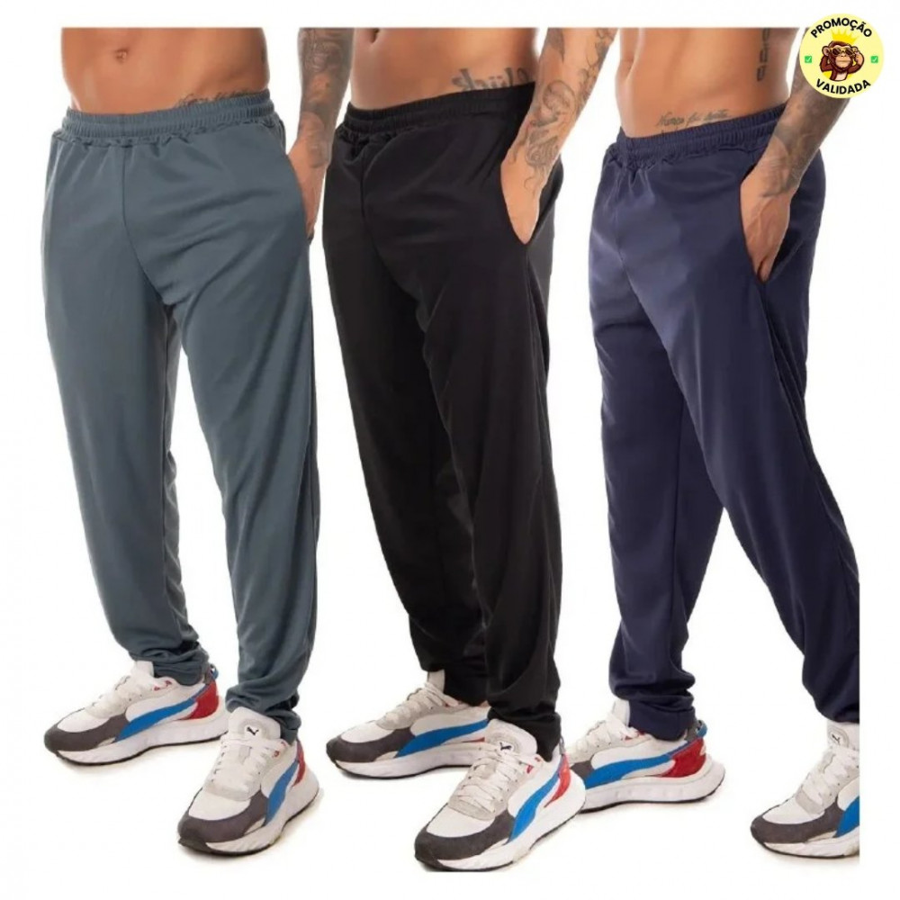 Kit 3 Calça Esportiva Elastano