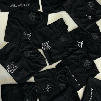 Kit 5 Camisetas Dry All Black Alpha