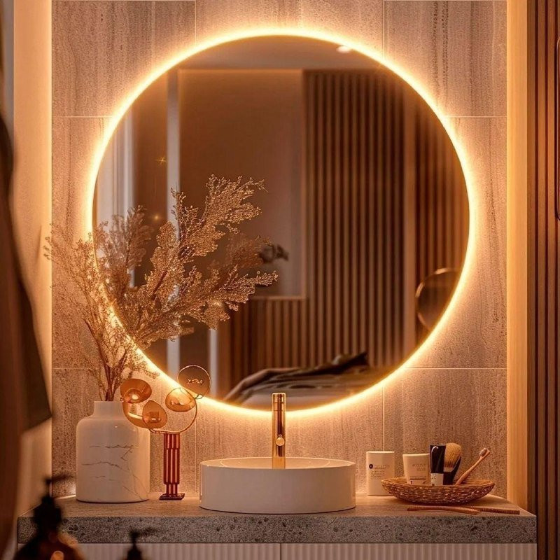 Espelho Redondo 50cm com Led