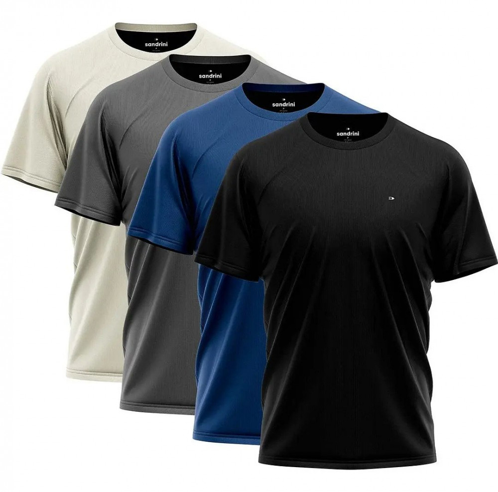 Kit 4 Camisetas Dry-fit Masculinas para Academia