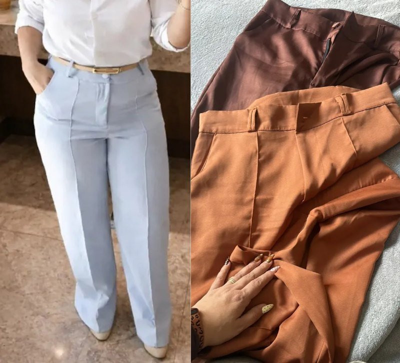 Calça Alfaiataria Pantalona Cós Alto