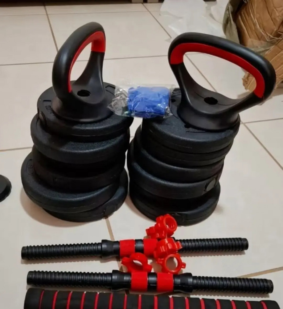 Halteres Peso Musculação Kit 15kg Preto