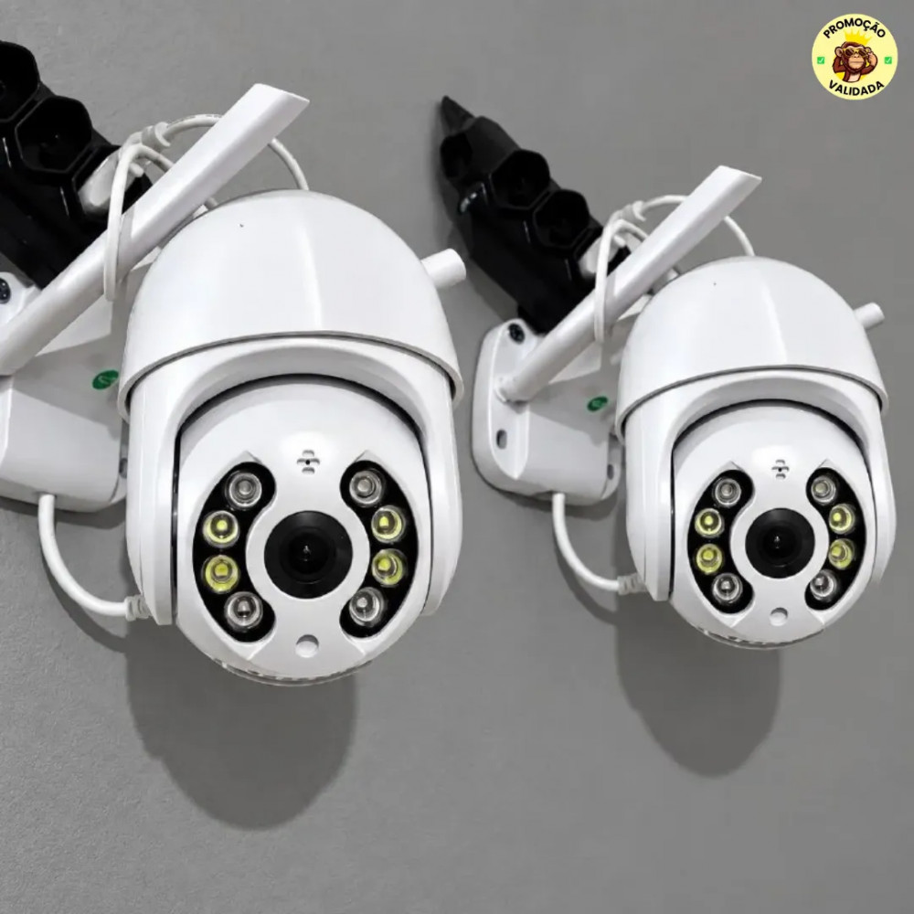 Kit com 2 Cameras Seguranca IP Wifi Infravermelho Prova DAgua