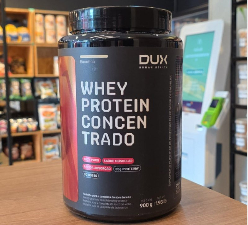Dux Whey Concentrado 100% Puro - 900g Baunilha