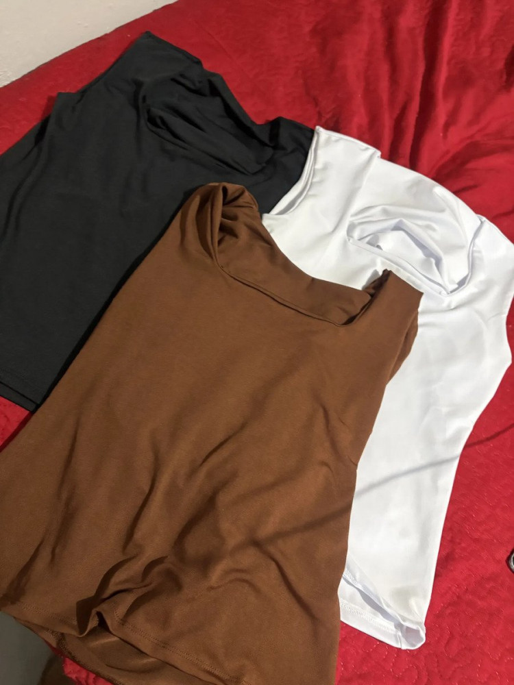 Kit 3 Blusas Regata Feminina Decote Quadrado
