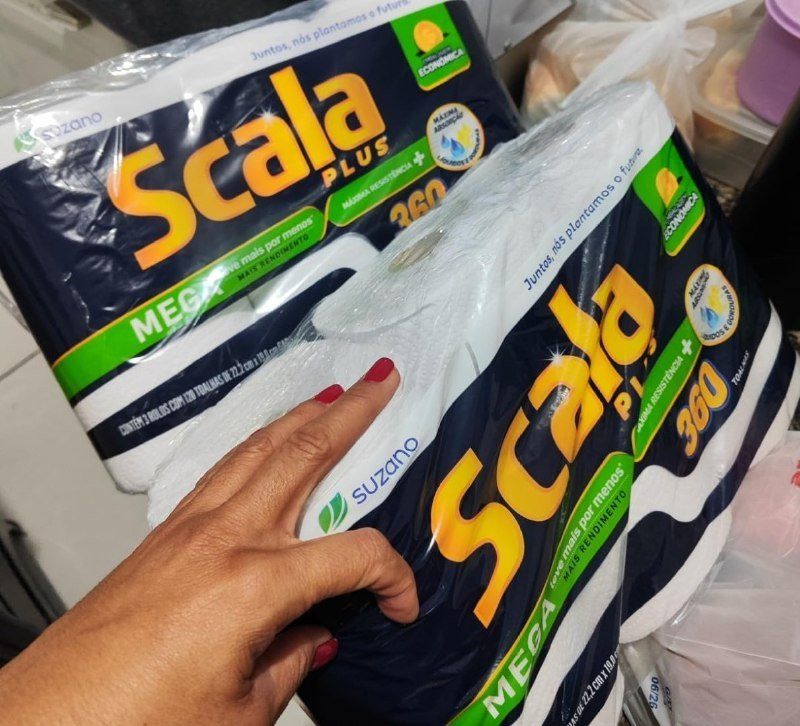 Scala Plus Papel Toalha Mega 360 Toalhas (3 Rolos de 120 Toalhas cada)