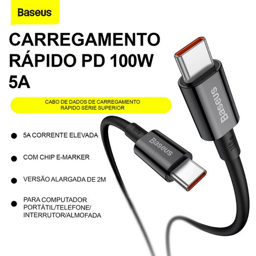 Cabo USB-C Baseus Superior 100W 2m S24