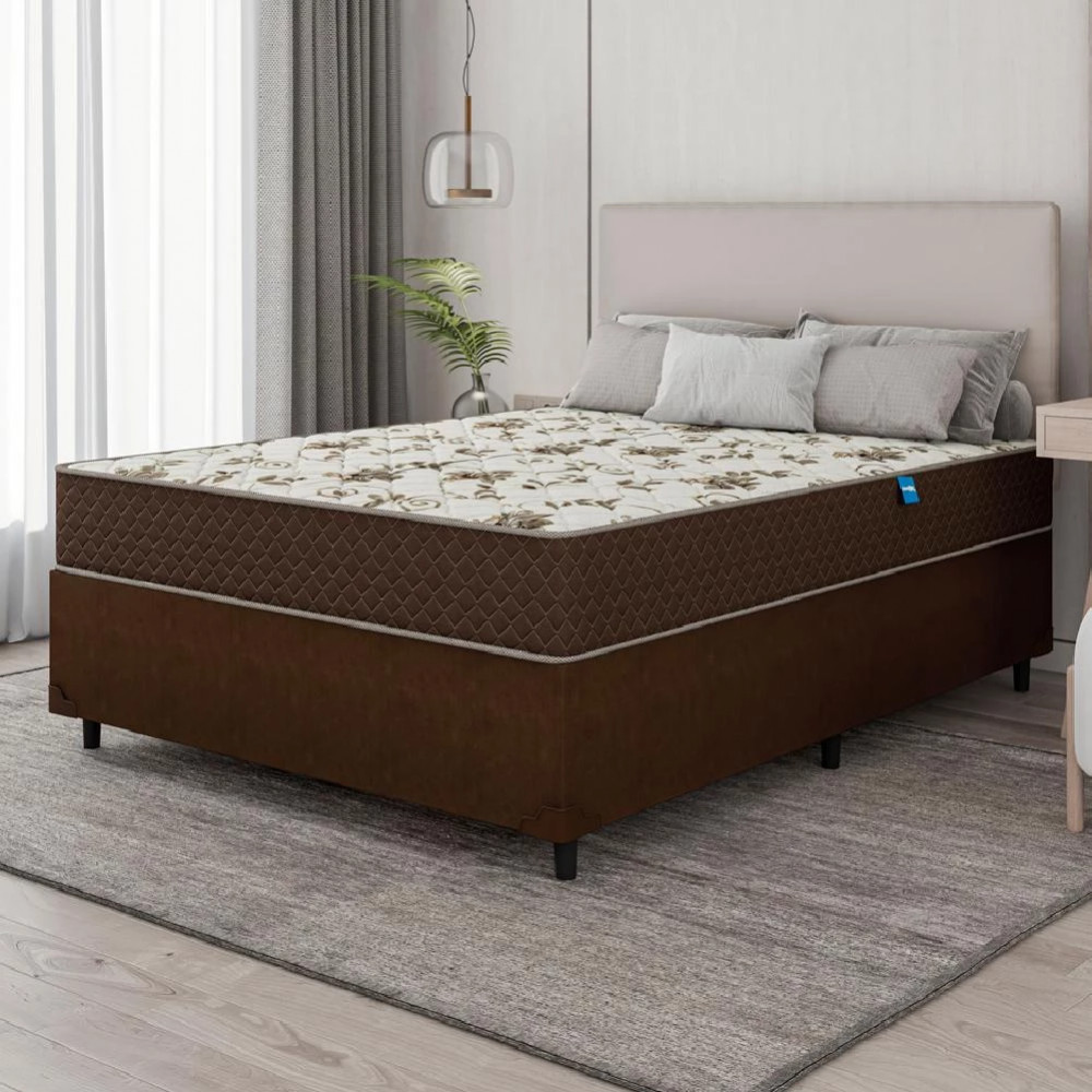 Cama Box Casal 138x188x57 D33 Marrom Umaflex