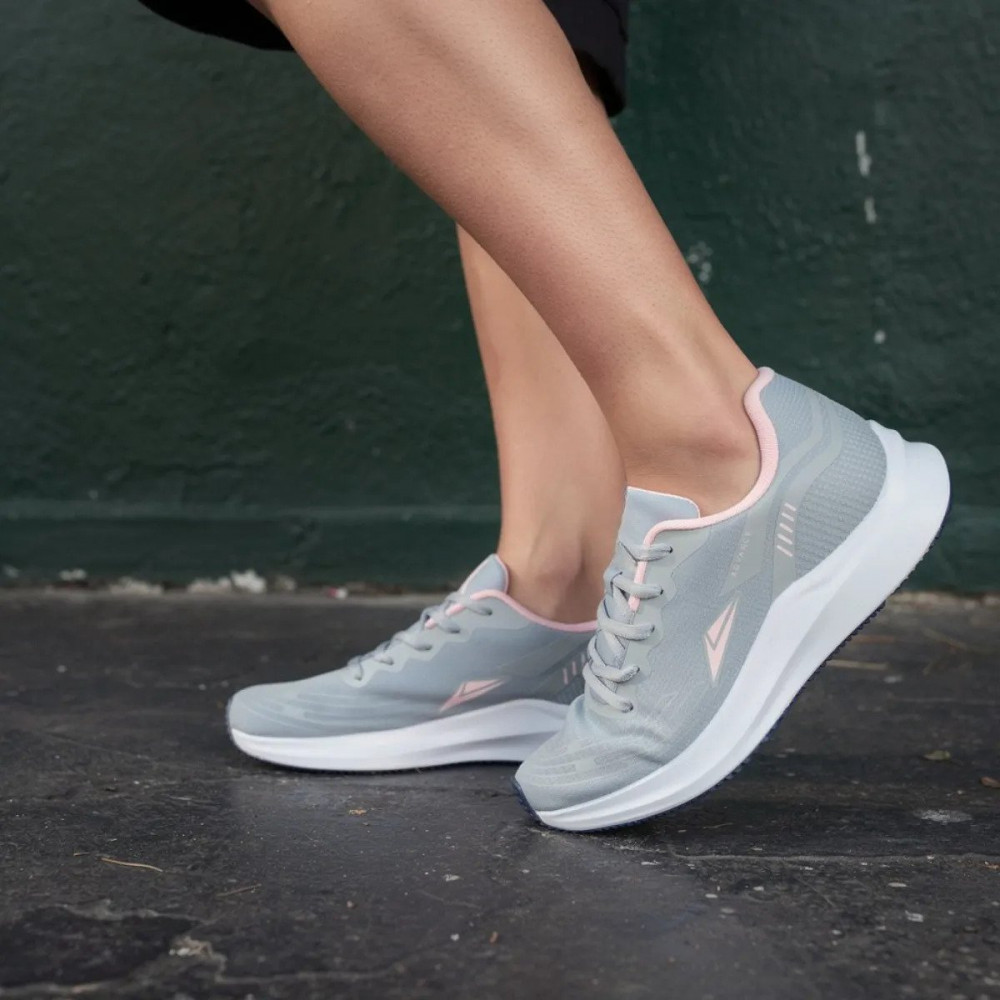 Tênis Sneeks Feminino Casual Academia 36 Cinza/Rosa