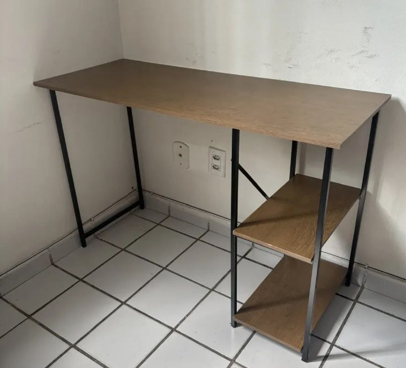 Mesa Escrivaninha Industrial Imbuia 1,10m - Klm