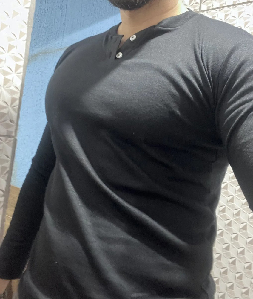 Kit 3 Camiseta Henley Masculina Slim Manga Longa
