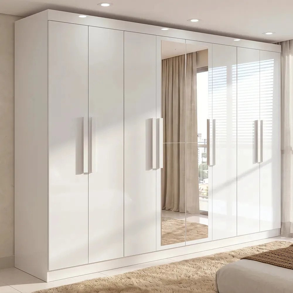 Guarda-roupa Casal Easy Slim 8 Portas Espelho