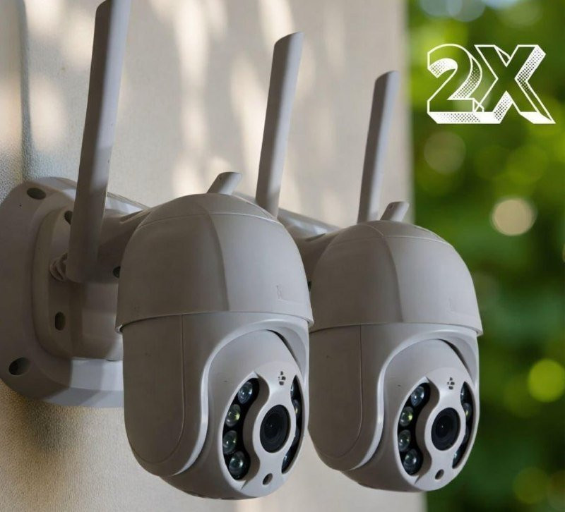 Kit 2 Câmeras Segurança Wifi iCSee Infravermelho Prova D’Água