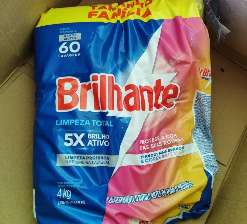 Brilhante Lava-Roupas Em Pó Roupas Brancas E Coloridas 4Kg