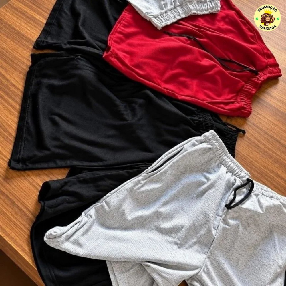 Kit 5 Bermuda Short Moletom Masculino