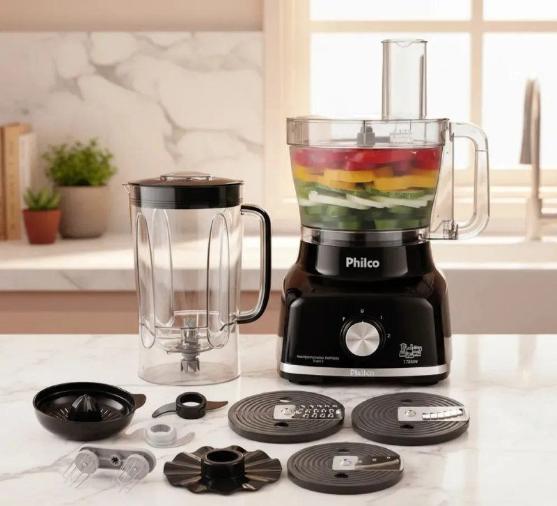 Multiprocessador Philco 1700W 9 em 1 Preto