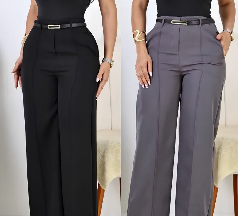 Kit 2 Calça Pantalona Alfaiataria C/ Cinto