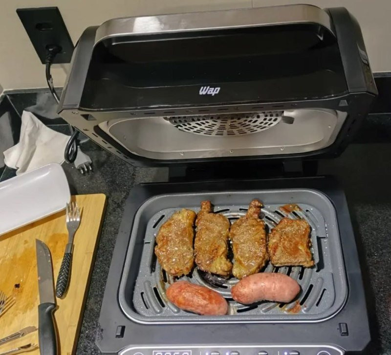 Fritadeira Elétrica Air Fryer 8 Em 1 WAP Barbecue 127V