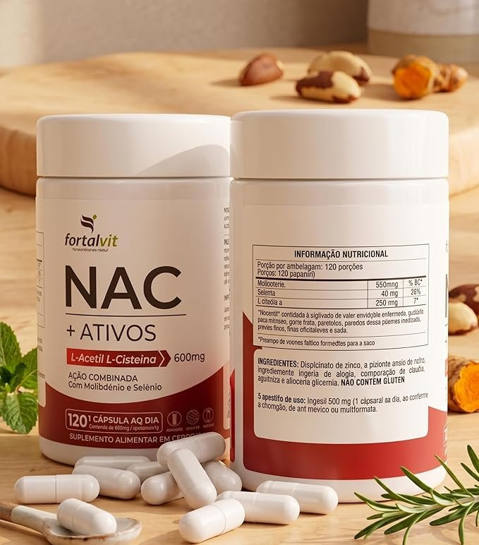 NAC 600mg 120 Cápsulas com Molibdênio e Selênio