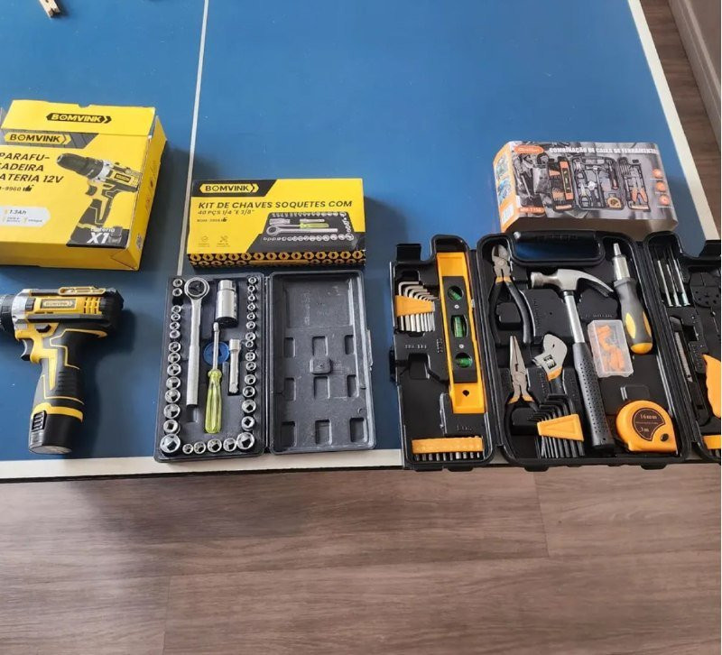 Kit Jogo Ferramentas 169 Peças Soquetes + Maleta e Parafusadeira